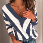 Cozy Striped V-Neck Pullover