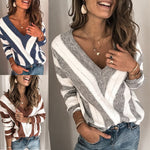 Cozy Striped V-Neck Pullover