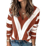 Cozy Striped V-Neck Pullover