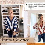 Cozy Striped V-Neck Pullover