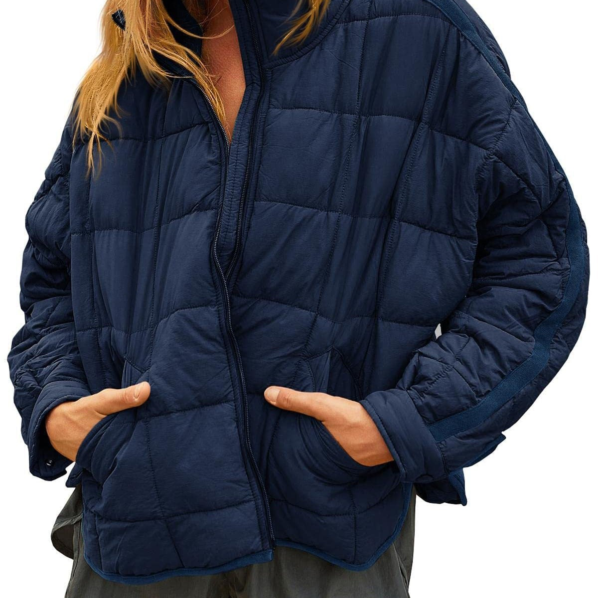 Lightweight Quilted Puffer Jacket with Pockets