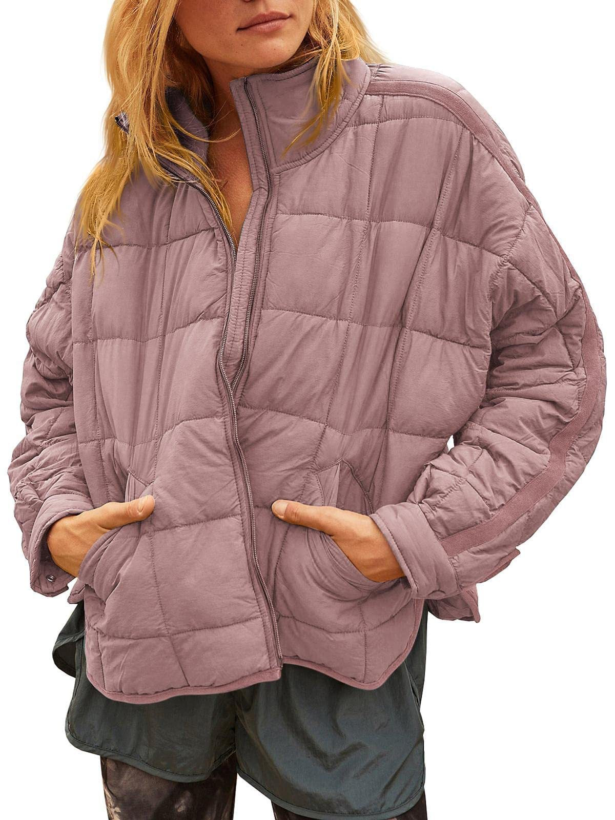 Lightweight Quilted Puffer Jacket with Pockets